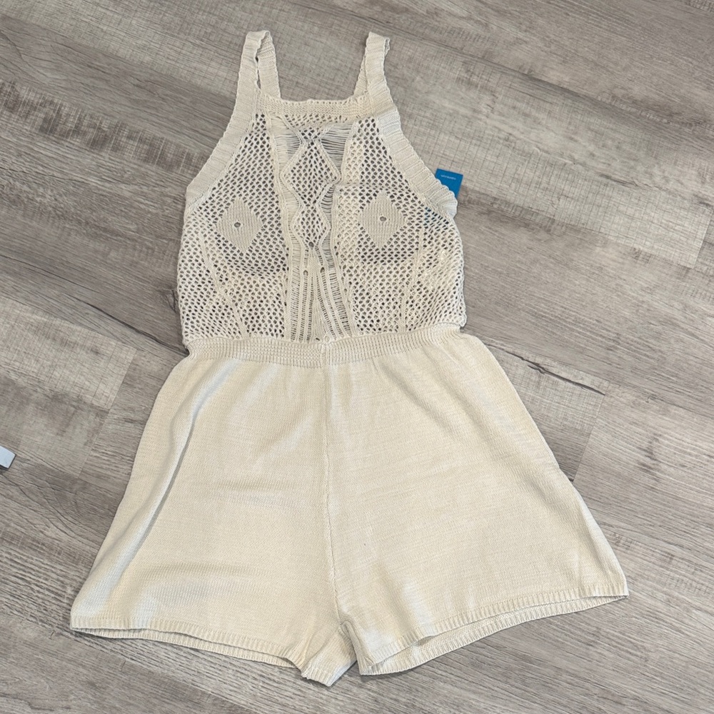 Cupshe Ivory Knit Romper